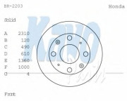 BR-2203 Brzdový kotouč KAVO PARTS