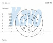 BR-2204 Brzdový kotouč KAVO PARTS