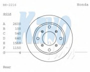 BR-2216 Brzdový kotouč KAVO PARTS