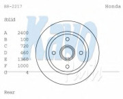 BR-2217 Brzdový kotouč KAVO PARTS