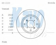 BR-2220 Brzdový kotouč KAVO PARTS