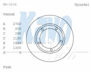 BR-3216 Brzdový kotouč KAVO PARTS