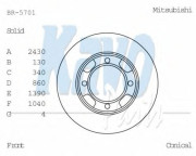 BR-5701 Brzdový kotouč KAVO PARTS