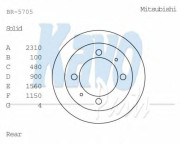 BR-5705 Brzdový kotouč KAVO PARTS