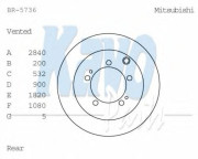 BR-5736 Brzdový kotouč KAVO PARTS