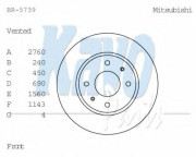 BR-5739 Brzdový kotouč KAVO PARTS