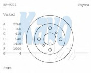 BR-9311 Brzdový kotouč KAVO PARTS