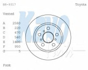 BR-9317 Brzdový kotouč KAVO PARTS