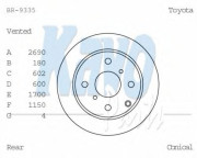 BR-9335 Brzdový kotouč KAVO PARTS