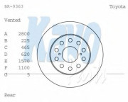 BR-9363 Brzdový kotouč KAVO PARTS