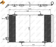 350066 Kondenzátor, klimatizace EASY FIT NRF