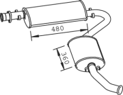 33363 Střední-/zadní tlumič výfuku DINEX