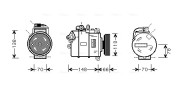 AIAK275 Kompresor, klimatizace AVA QUALITY COOLING