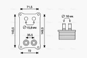 FD3623 Olejový chladič, motorový olej AVA QUALITY COOLING