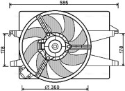 FD7553 Větrák, chlazení motoru AVA QUALITY COOLING