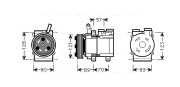 HYAK257 Kompresor, klimatizace AVA QUALITY COOLING