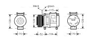 JDAK022 Kompresor, klimatizace AVA QUALITY COOLING