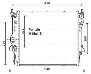 JR2053 Chladič, chlazení motoru AVA QUALITY COOLING
