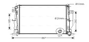 MS2444 Chladič, chlazení motoru AVA QUALITY COOLING