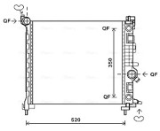 OL2567 Chladič, chlazení motoru AVA QUALITY COOLING