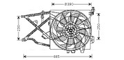 OL7505 Větrák, chlazení motoru AVA QUALITY COOLING