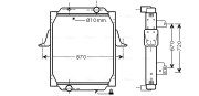 RE2041 Chladič, chlazení motoru AVA QUALITY COOLING