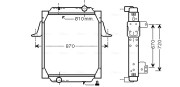 RE2066 Chladič, chlazení motoru AVA QUALITY COOLING