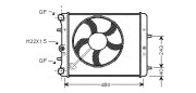 SAA2013 Chladič, chlazení motoru AVA QUALITY COOLING