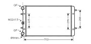 VNA2174 Chladič, chlazení motoru AVA QUALITY COOLING