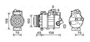 VNK384 Kompresor, klimatizace AVA QUALITY COOLING