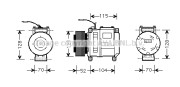 JDK002 Kompresor, klimatizace AVA QUALITY COOLING