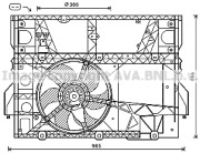 OL7589 Větrák, chlazení motoru AVA QUALITY COOLING