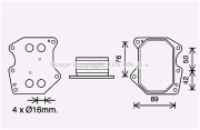 PE3399 Olejový chladič, motorový olej AVA QUALITY COOLING