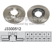 J3300512 Brzdový kotouč NIPPARTS