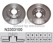 N3303100 Brzdový kotouč NIPPARTS
