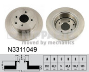 N3311049 Brzdový kotouč NIPPARTS