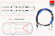 FBC0075 Tažné lanko, parkovací brzda FAI AutoParts