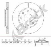BR 343 VA100 Brzdový kotouč BRECK