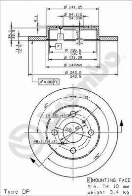 BS 7331 Brzdový kotouč BRECO