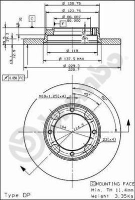 BS 7366 Brzdový kotouč BRECO