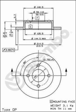 BS 7380 Brzdový kotouč BRECO