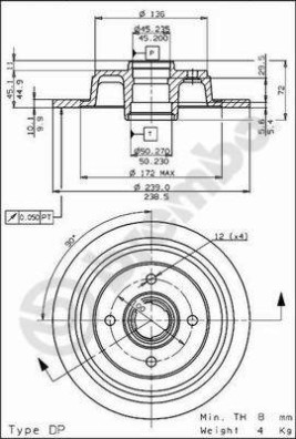 BS 7455 Brzdový kotouč BRECO