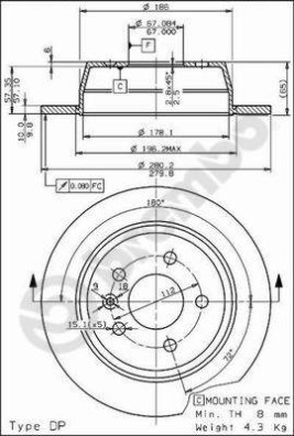 BS 7539 Brzdový kotouč BRECO