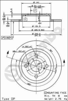 BS 7613 Brzdový kotouč BRECO