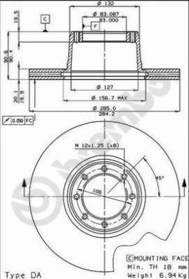 BS 7828 Brzdový kotouč BRECO