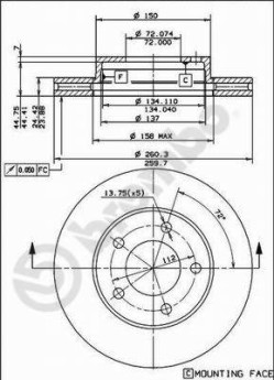 BS 7908 Brzdový kotouč BRECO