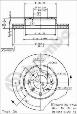 BS 7930 Brzdový kotouč BRECO