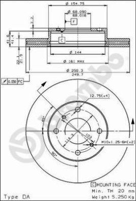 BS 7936 Brzdový kotouč BRECO