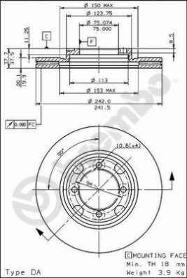 BS 8092 Brzdový kotouč BRECO