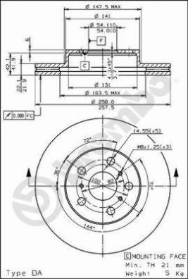 BS 8088 Brzdový kotouč BRECO